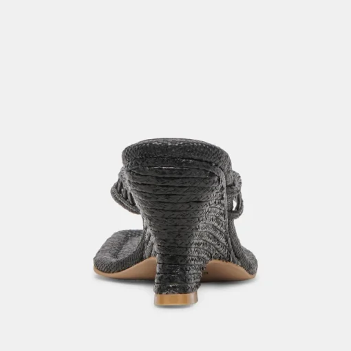 NULLAH WEDGES ONYX RAFFIA