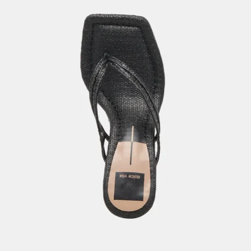 NULLAH WEDGES ONYX RAFFIA
