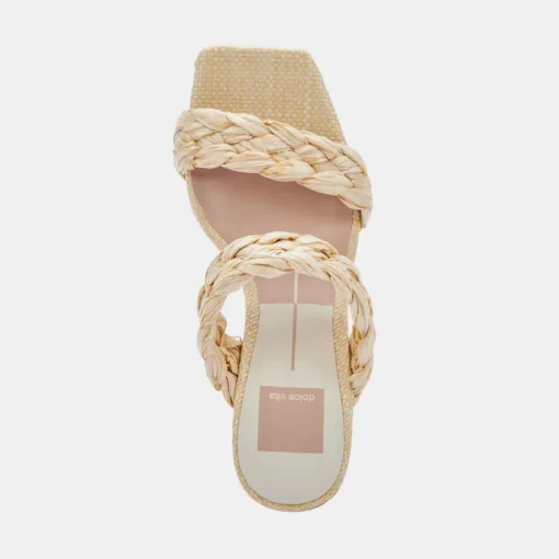 PAILY RAFFIA HEELS VANILLA RAFFIA