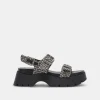 PALDA SANDALS BLACK WHITE RAFFIA