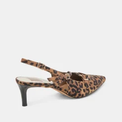 PAMLA MID WIDE HEELS LEOPARD SUEDE