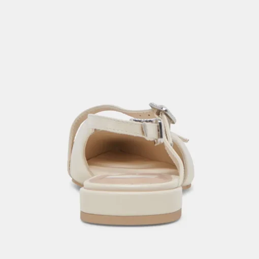 PAMLA PEARL FLATS IVORY CRINKLE PATENT