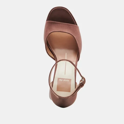 PANDRO HEELS CHOCOLATE SATIN