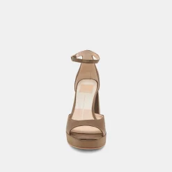 PANDRO HEELS OLIVE SATIN