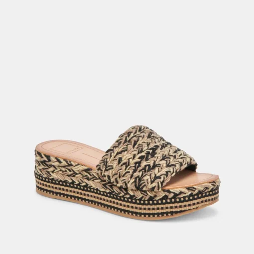 PAZLI SANDALS BLACK MULTI WOVEN