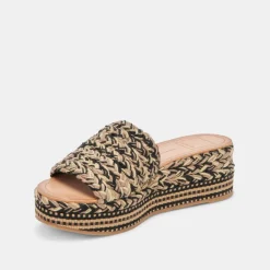 PAZLI SANDALS BLACK MULTI WOVEN