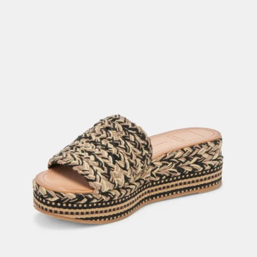PAZLI SANDALS BLACK MULTI WOVEN