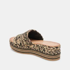 PAZLI SANDALS BLACK MULTI WOVEN