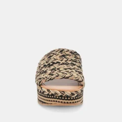 PAZLI SANDALS BLACK MULTI WOVEN