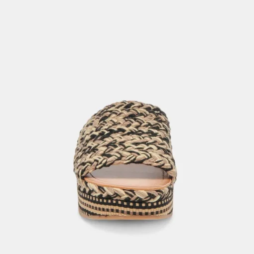 PAZLI SANDALS BLACK MULTI WOVEN