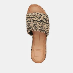 PAZLI SANDALS BLACK MULTI WOVEN