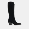 RAJ EXTRA WIDE CALF BOOTS ONYX SUEDE
