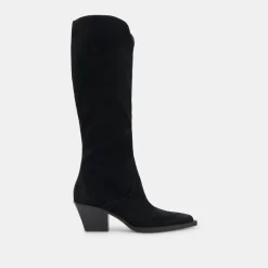 RAJ EXTRA WIDE CALF BOOTS ONYX SUEDE