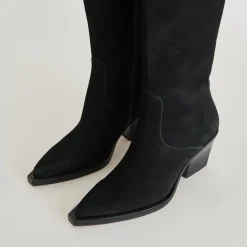 RAJ EXTRA WIDE CALF BOOTS ONYX SUEDE