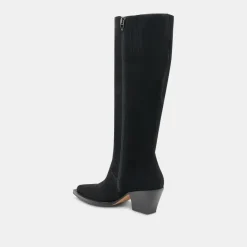 RAJ EXTRA WIDE CALF BOOTS ONYX SUEDE