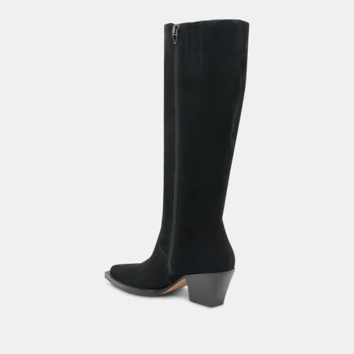 RAJ EXTRA WIDE CALF BOOTS ONYX SUEDE