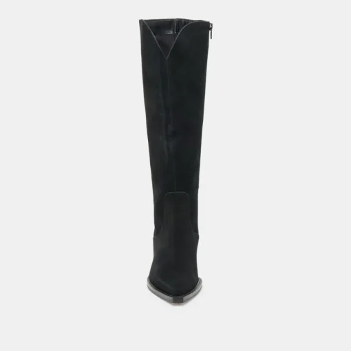 RAJ EXTRA WIDE CALF BOOTS ONYX SUEDE