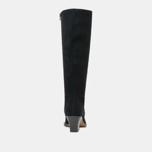 RAJ EXTRA WIDE CALF BOOTS ONYX SUEDE