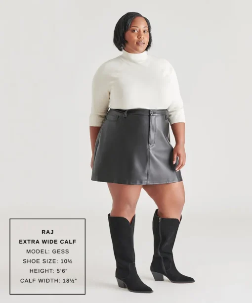 RAJ EXTRA WIDE CALF BOOTS ONYX SUEDE