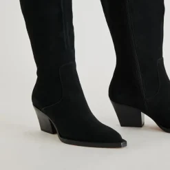 RAJ EXTRA WIDE CALF BOOTS ONYX SUEDE