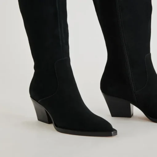 RAJ EXTRA WIDE CALF BOOTS ONYX SUEDE