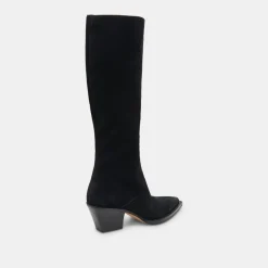 RAJ EXTRA WIDE CALF BOOTS ONYX SUEDE