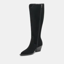 RAJ EXTRA WIDE CALF BOOTS ONYX SUEDE