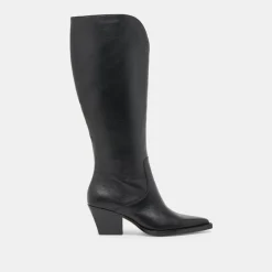 RAJ WIDE CALF BOOTS BLACK LEATHER