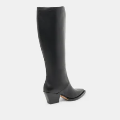 RAJ WIDE CALF BOOTS BLACK LEATHER