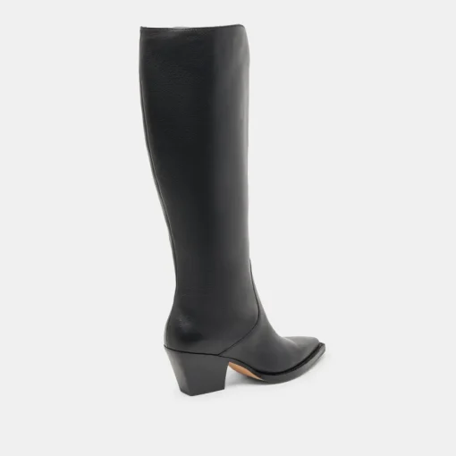 RAJ WIDE CALF BOOTS BLACK LEATHER