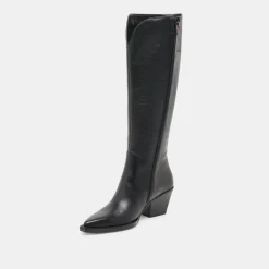 RAJ WIDE CALF BOOTS BLACK LEATHER