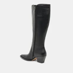 RAJ WIDE CALF BOOTS BLACK LEATHER