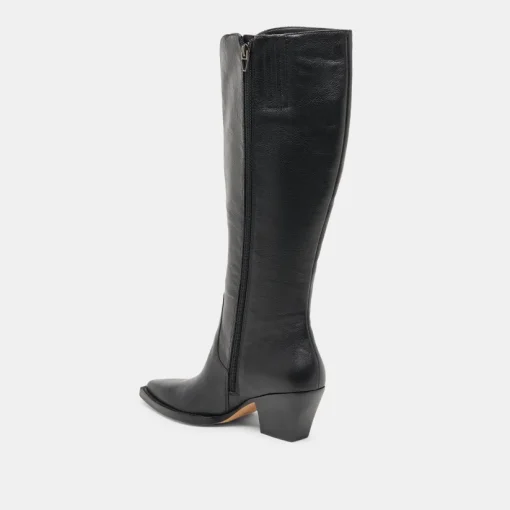 RAJ WIDE CALF BOOTS BLACK LEATHER