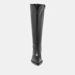 RAJ WIDE CALF BOOTS BLACK LEATHER