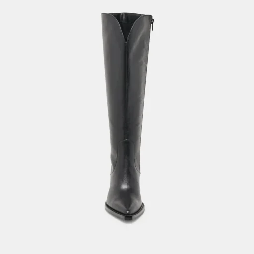 RAJ WIDE CALF BOOTS BLACK LEATHER