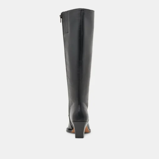 RAJ WIDE CALF BOOTS BLACK LEATHER