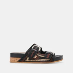 RALLI SANDALS BLACK MULTI KNIT