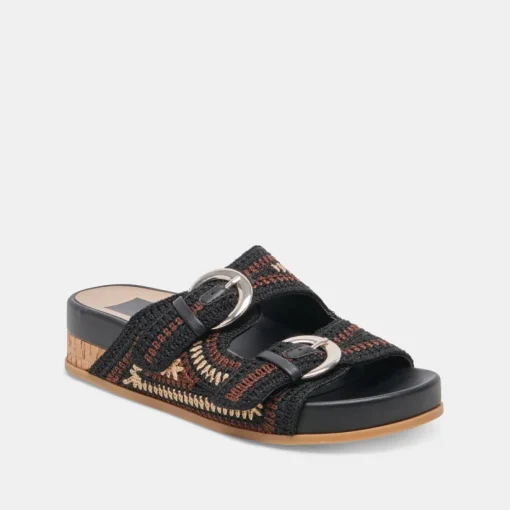 RALLI SANDALS BLACK MULTI KNIT