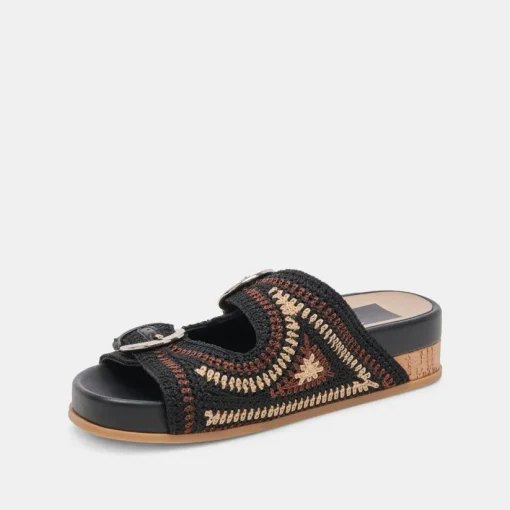 RALLI SANDALS BLACK MULTI KNIT