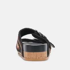 RALLI SANDALS BLACK MULTI KNIT