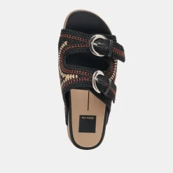 RALLI SANDALS BLACK MULTI KNIT