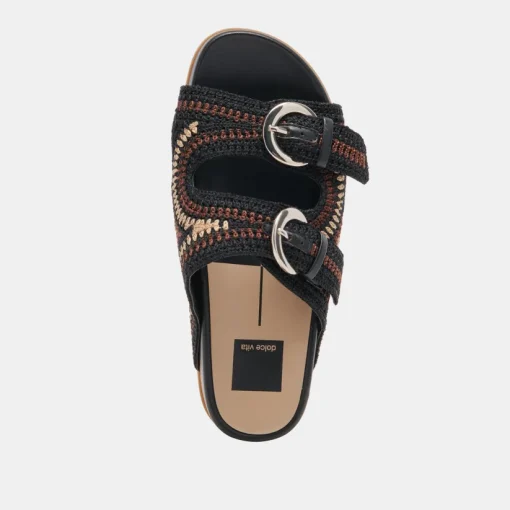 RALLI SANDALS BLACK MULTI KNIT