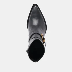 RAVE WIDE CALF BOOTS BLACK LEATHER