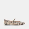 REYES BALLET FLATS BLACK WHITE SNAKE EMBOSSED