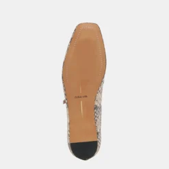 REYES BALLET FLATS BLACK WHITE SNAKE EMBOSSED