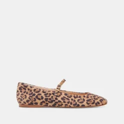 REYES BALLET FLATS DK LEOPARD SUEDE