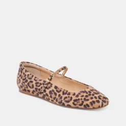 REYES BALLET FLATS DK LEOPARD SUEDE