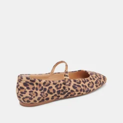 REYES BALLET FLATS DK LEOPARD SUEDE