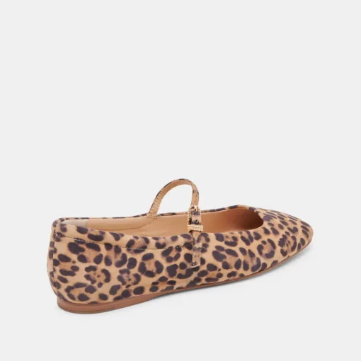 REYES BALLET FLATS DK LEOPARD SUEDE