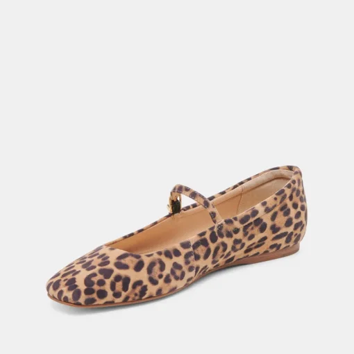 REYES BALLET FLATS DK LEOPARD SUEDE